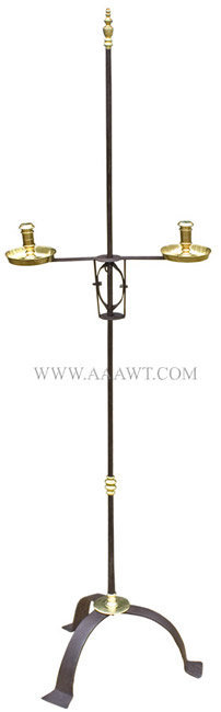 Brass and Wrought Iron Floor Candle Stand, Massachusetts
18th Century, entire view